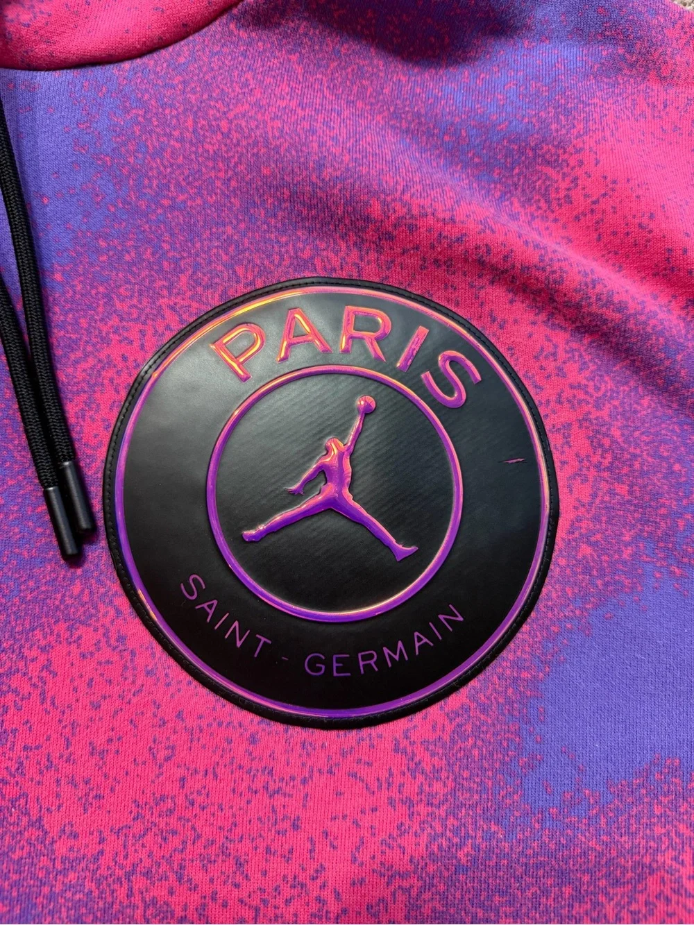 Jordan x Paris Saint-Germain Fleece Pink/Purple Tie Dye Hoodie size XL Psychic